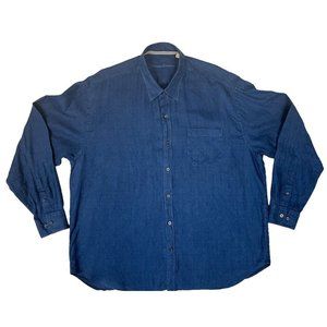 Tommy Bahama Men's Shirt 100% Linen XXL Button Front Long Sleeve Chest Pocket